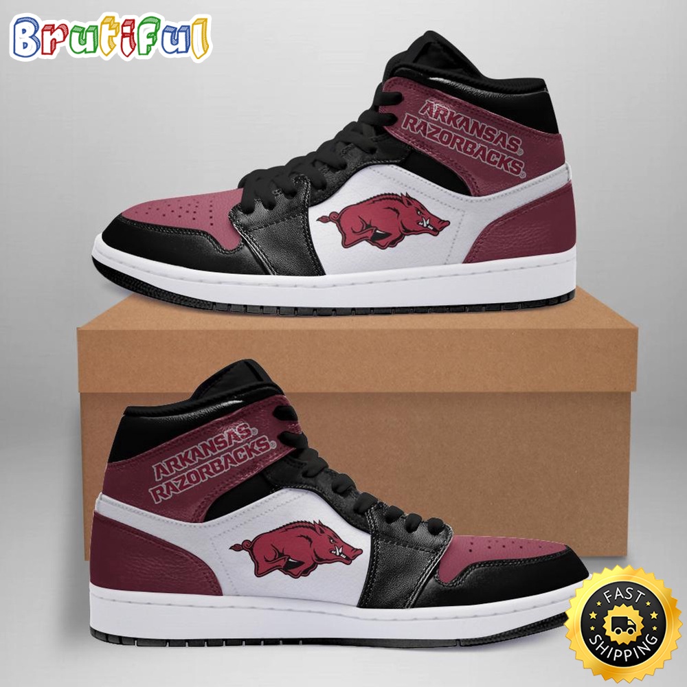 Sportswearmerch Arkansas Razorbacks NCAA AJ1 High Sneakers Shoes For Men And Women
