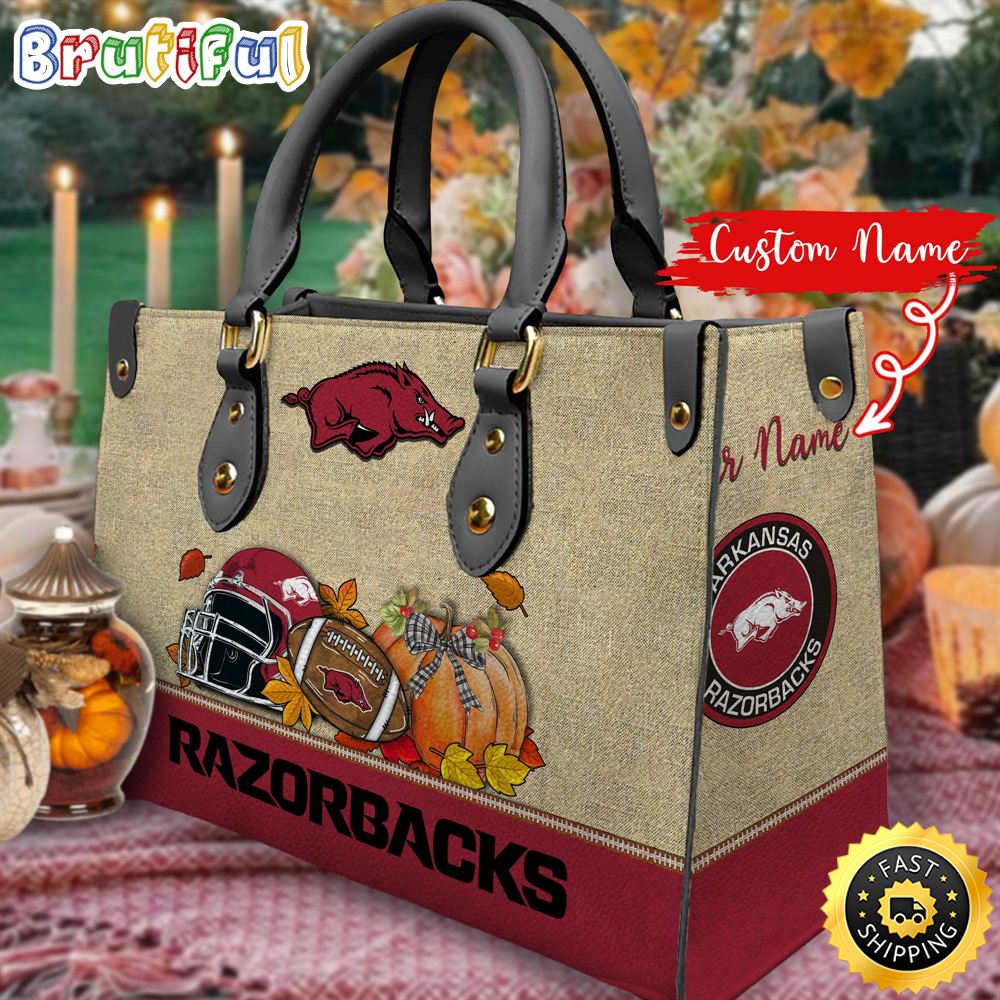 Sportswearmerch Arkansas Razorbacks NCAA Autumn Leather Handbag For Fan