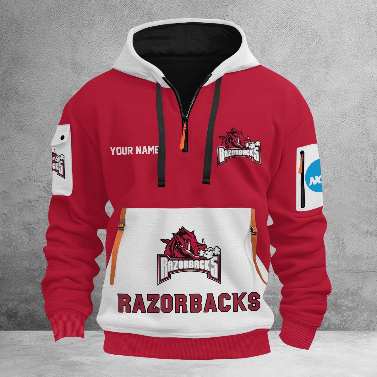 Sportswearmerch Arkansas Razorbacks NCAA Half Zip Hoodie Personalized For Fan