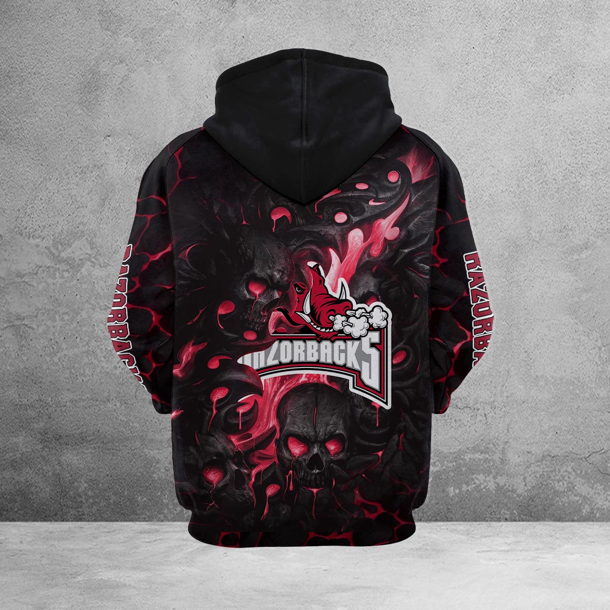 Sportswearmerch Arkansas Razorbacks NCAA Lava Skull Hoodie For Fan