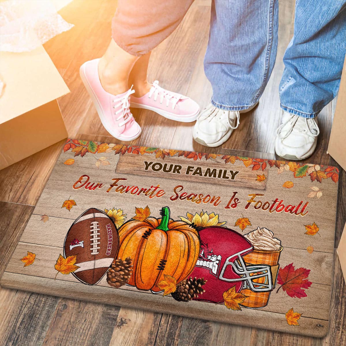 Sportswearmerch Arkansas Razorbacks NCAA Our Favorite Season is Football Doormat For Fan
