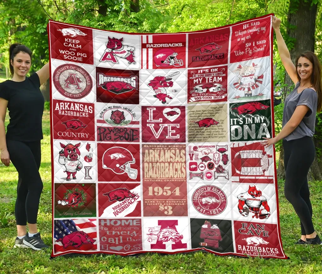 Sportswearmerch Arkansas Razorbacks NCAA Quilt Blanket For Fan