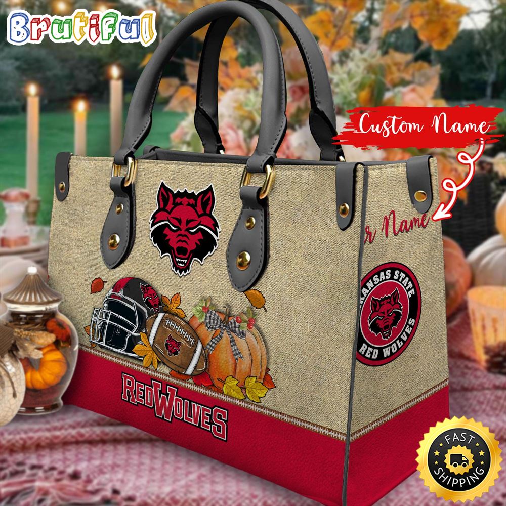 Sportswearmerch Arkansas State Red Wolves NCAA Autumn Leather Handbag For Fan