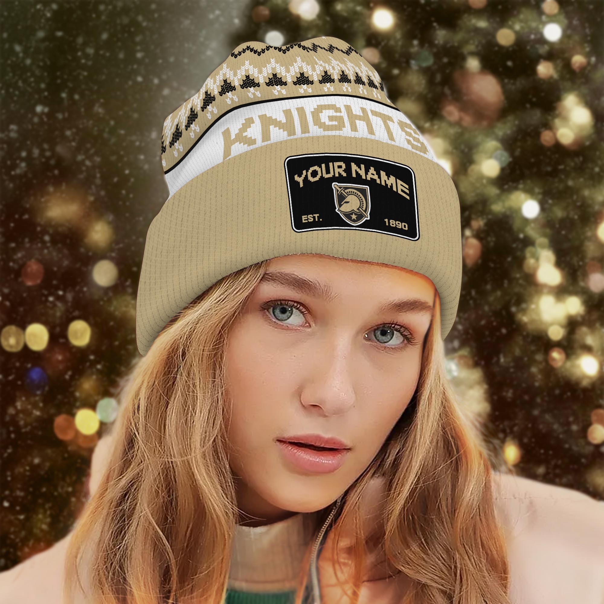Sportswearmerch Army Black Knights NCAA Christmas Beanie Hat For Fan