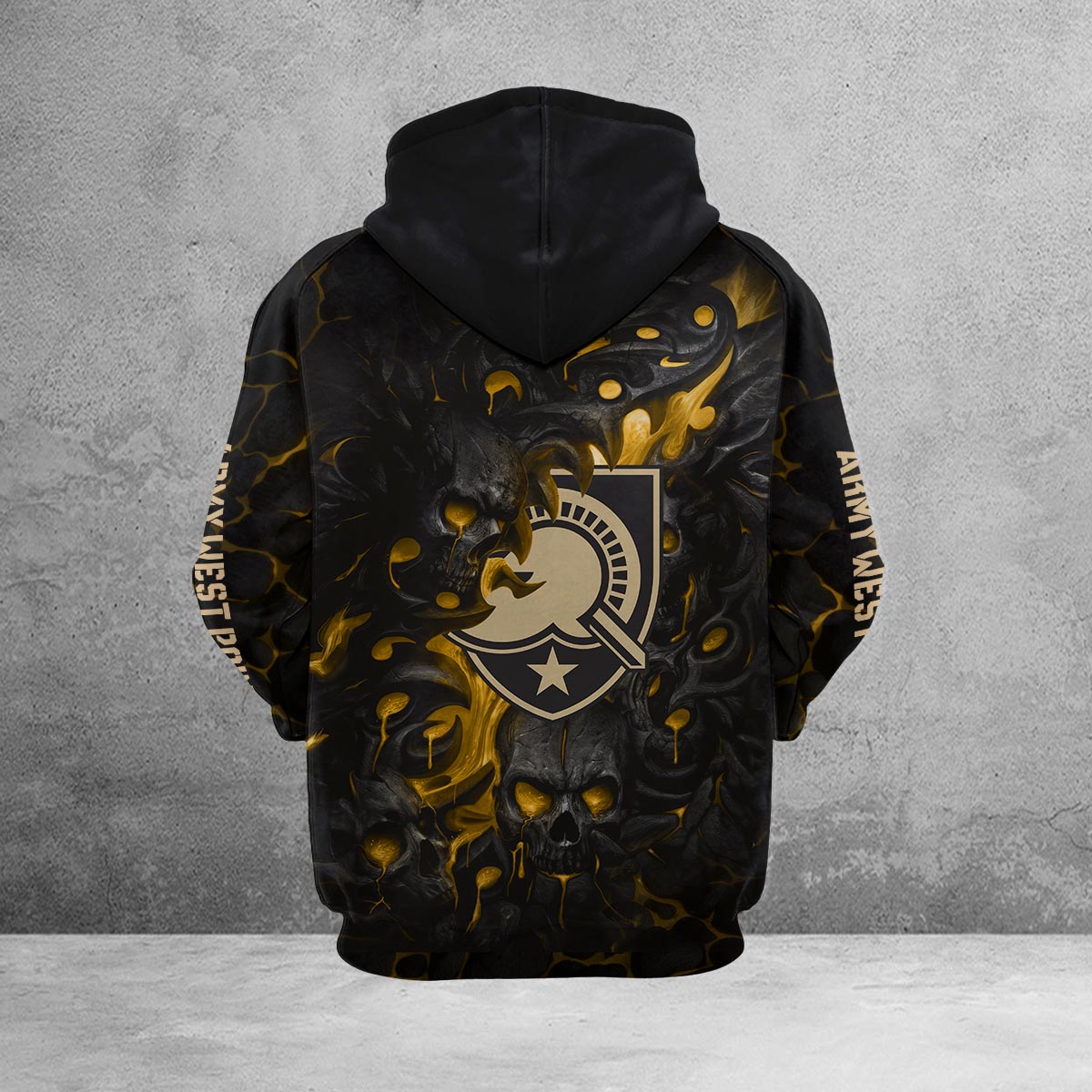 Sportswearmerch Army Black Knights NCAA Lava Skull Hoodie For Fan