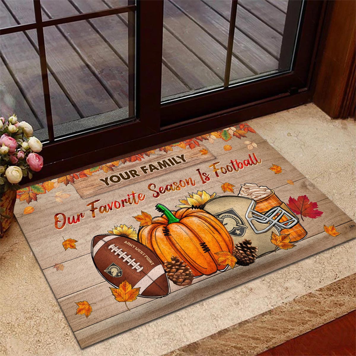 Sportswearmerch Army Black Knights NCAA Our Favorite Season is Football Doormat For Fan