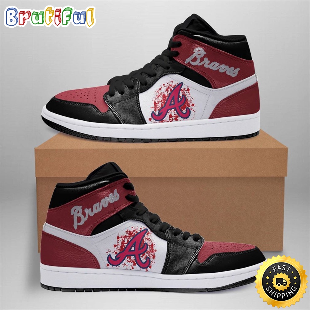 Sportswearmerch Atlanta Braves MLB AJ1 High Sneakers Shoes For Men And Women