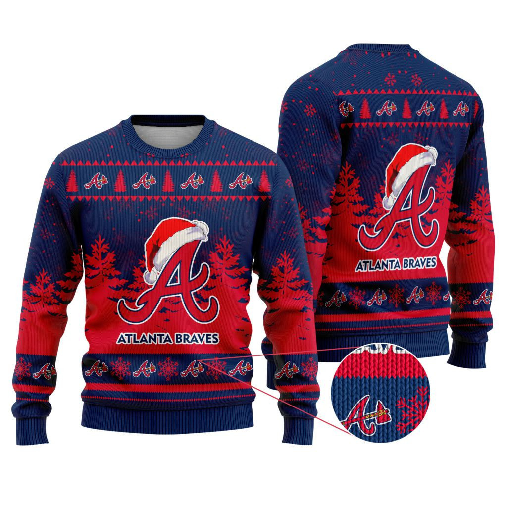 Sportswearmerch Atlanta Braves MLB Funny Christmas Ugly Sweater For Fans