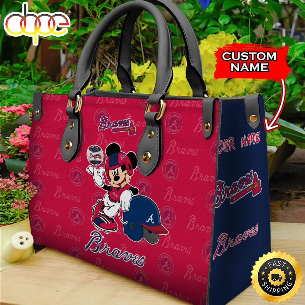Sportswearmerch Atlanta Braves MLB Mickey Leather Bag For Fan