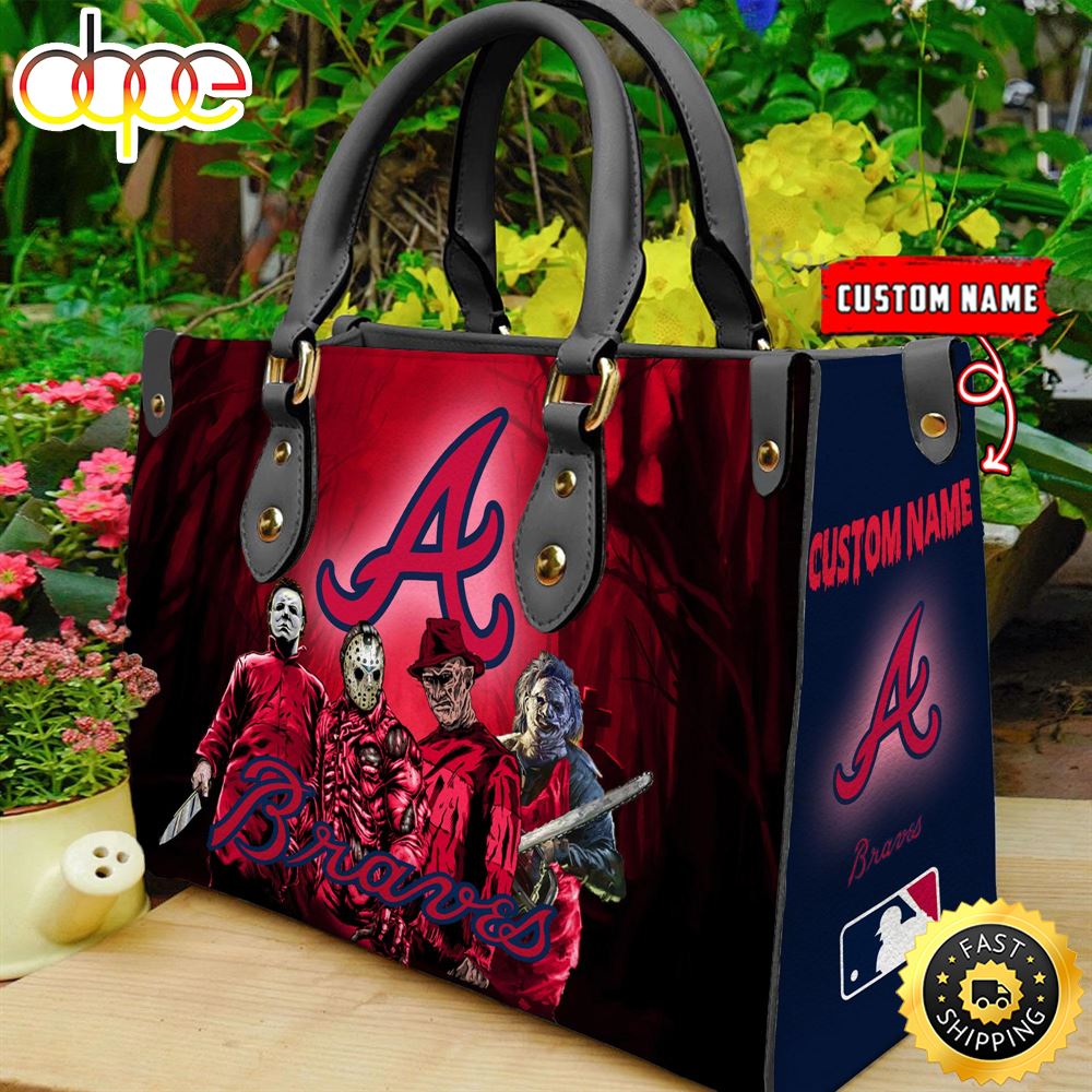 Sportswearmerch Atlanta Braves MLB Women Leather Hand Bag For Fan