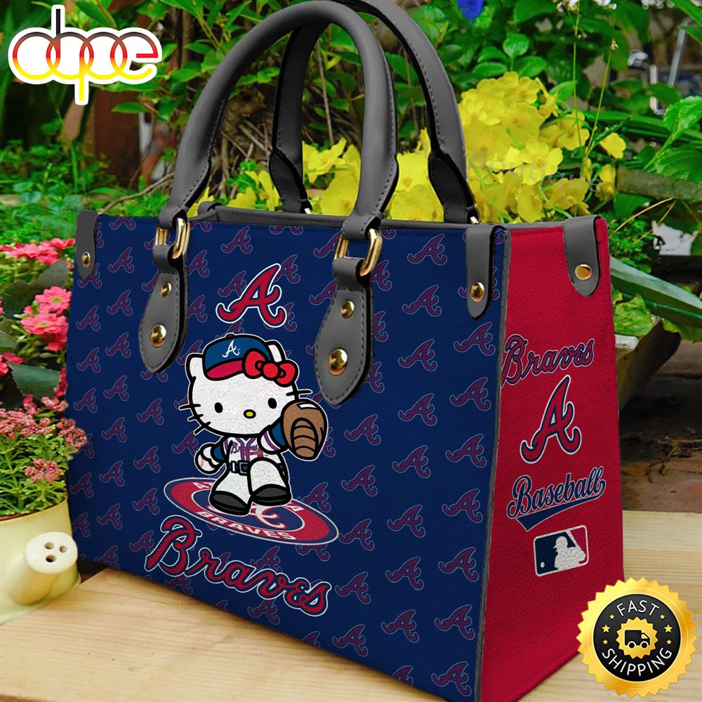 Sportswearmerch Atlanta Braves MLB x Kitty Women Leather Hand Bag For Fan