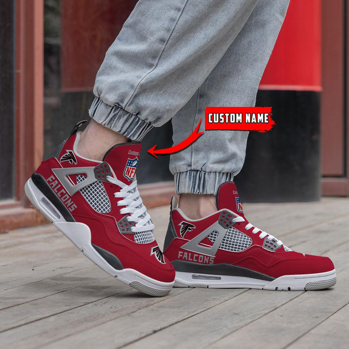 Sportswearmerch Atlanta Falcons NFL Air Jordan 4 Sneaker AJ4 Sneakers Shoes For Men And Women