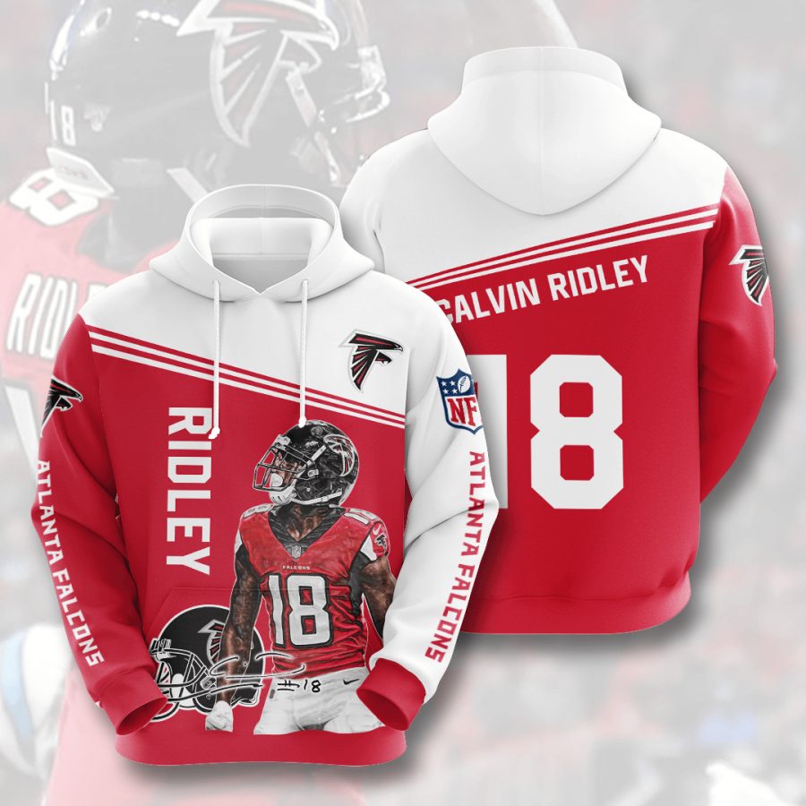 Sportswearmerch Atlanta Falcons NFL Calvin Ridley Red White Personalized Hoodie For Fan