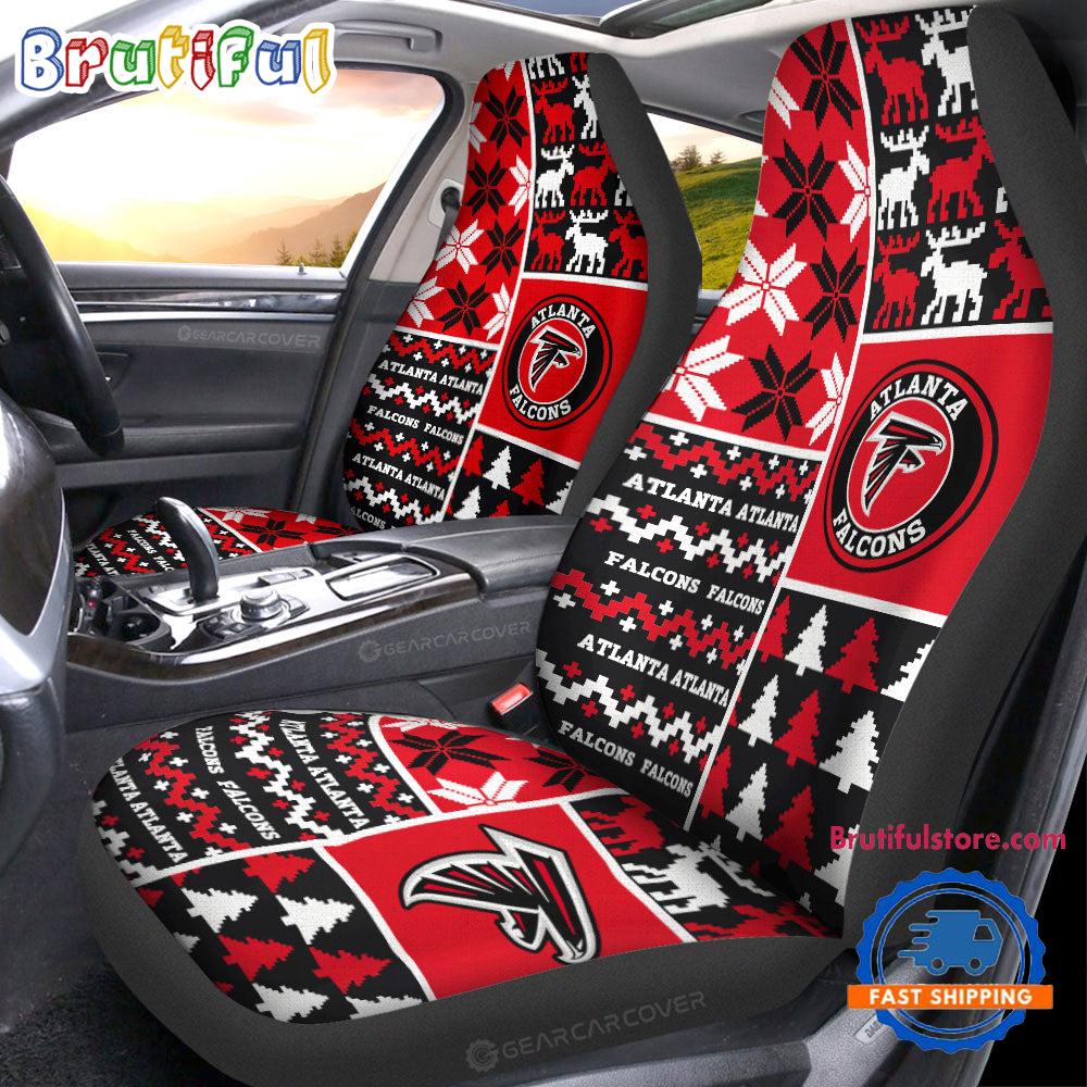 Sportswearmerch Atlanta Falcons NFL Design Christmas Car Seat Covers For Fan