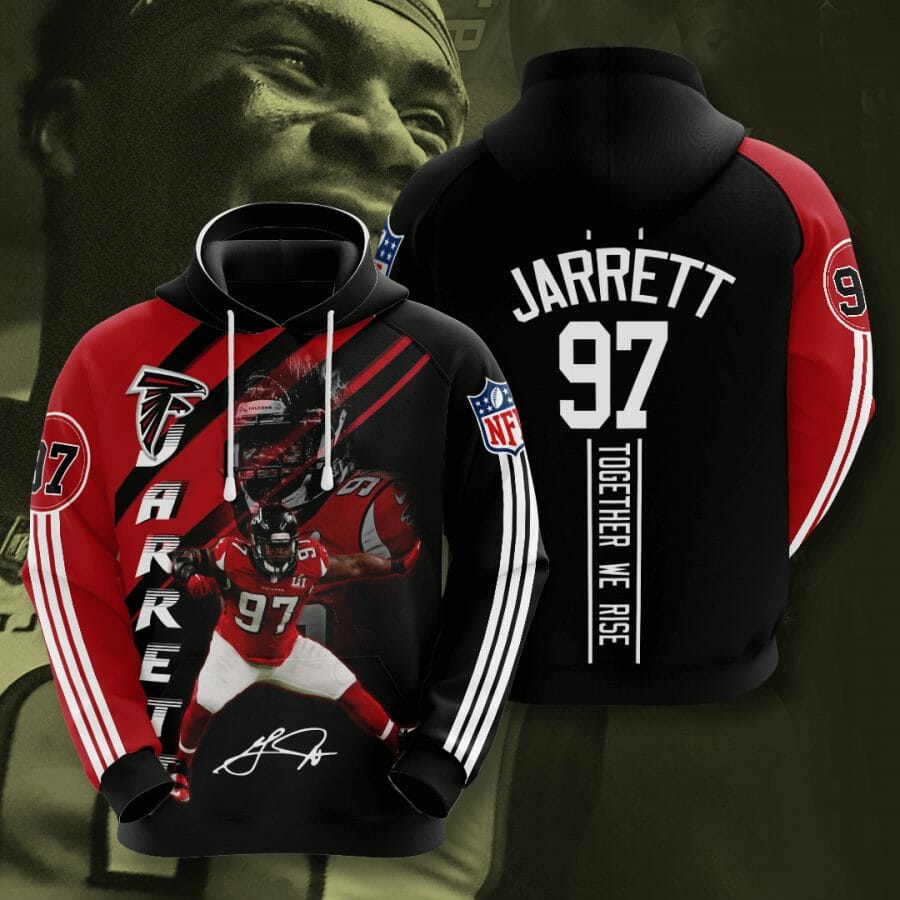 Sportswearmerch Atlanta Falcons NFL Grady Jarrett Red Black Personalized Hoodie For Fan