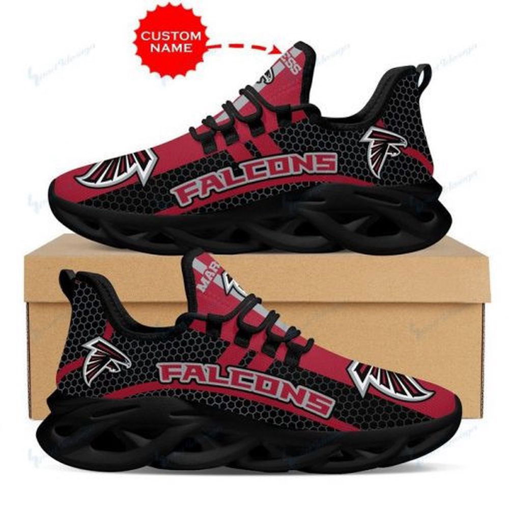 Sportswearmerch Atlanta Falcons NFL Hexagon Pattern Max Soul Shoes Sneakers For Men And Women