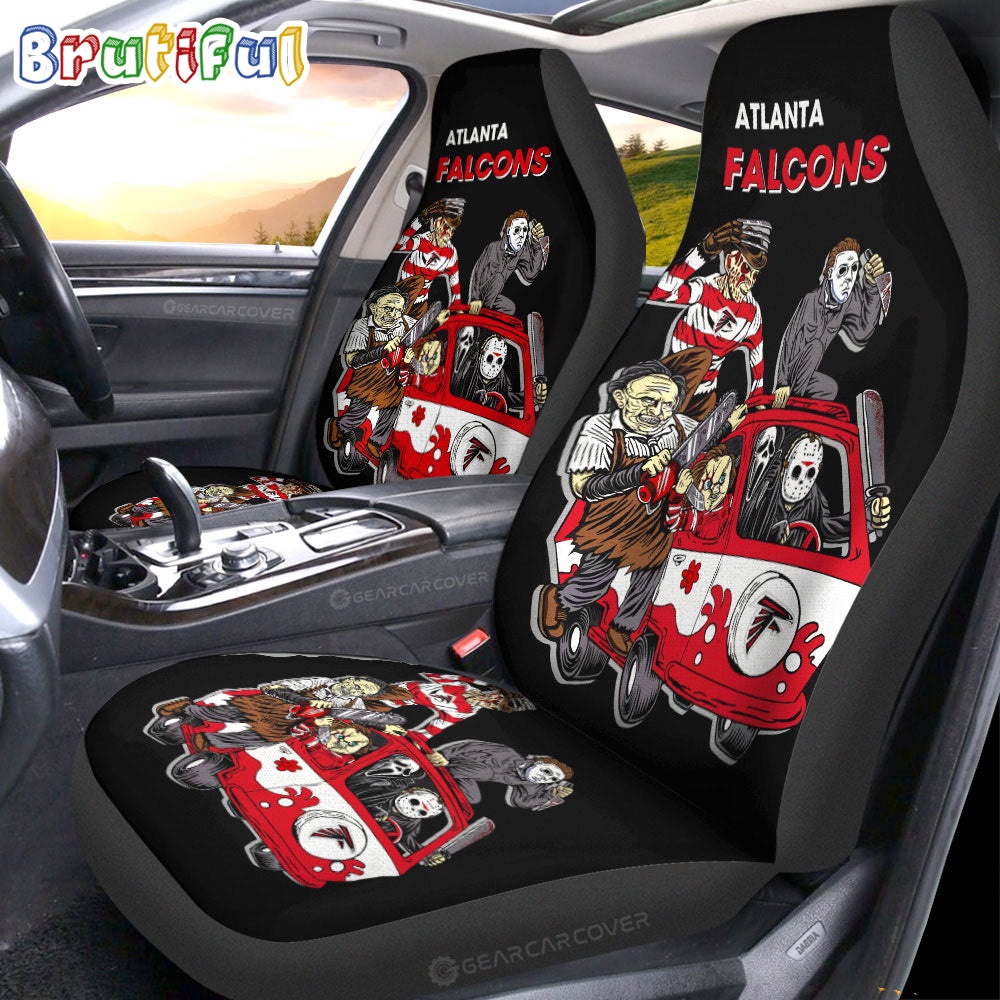 Sportswearmerch Atlanta Falcons NFL Horror Characters Essential Halloween Car Seat Covers For Fan