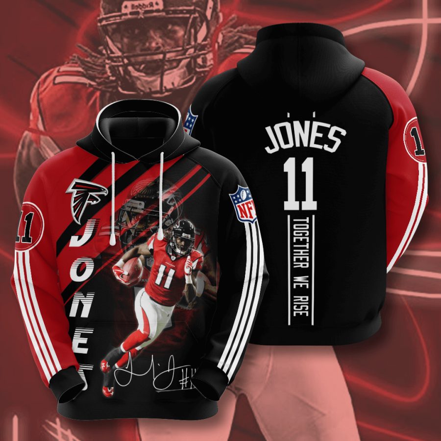 Sportswearmerch Atlanta Falcons NFL Julio Jones Red Black Personalized Hoodie For Fan