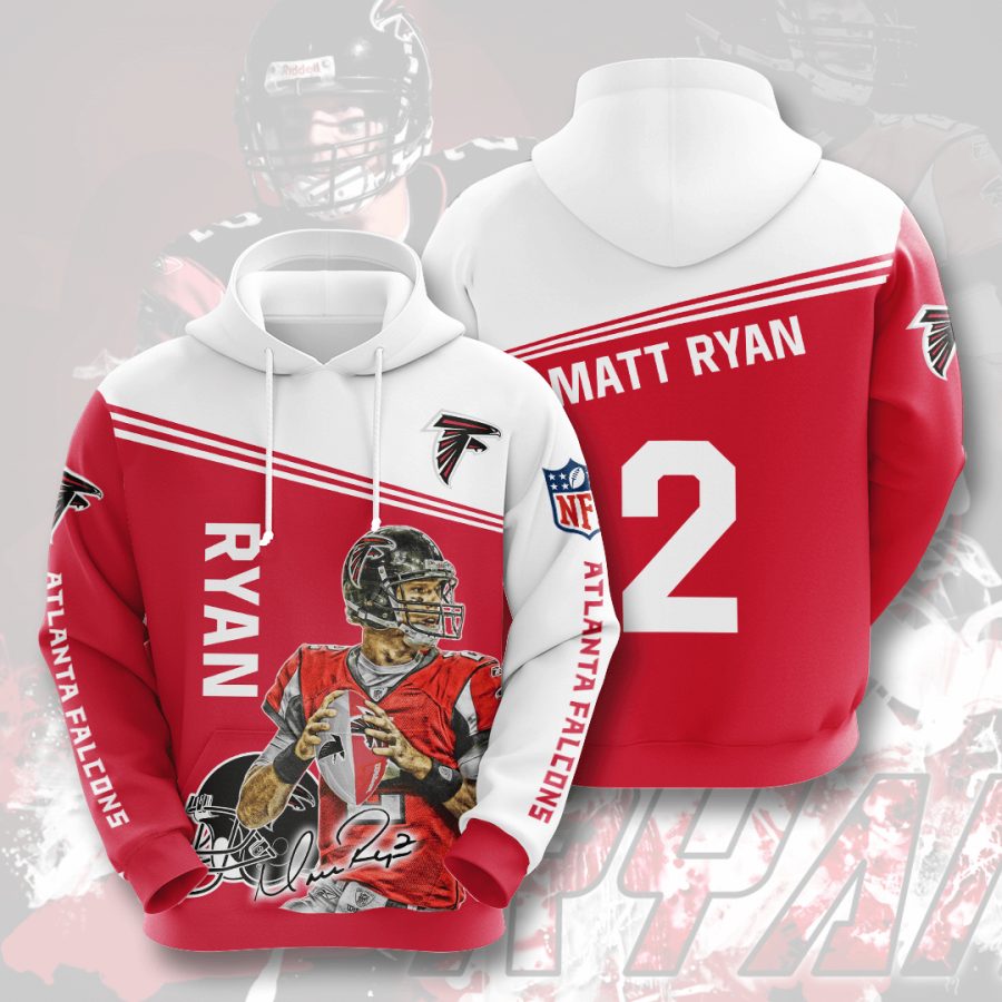Sportswearmerch Atlanta Falcons NFL Matt Ryan Red White Personalized Hoodie For Fan