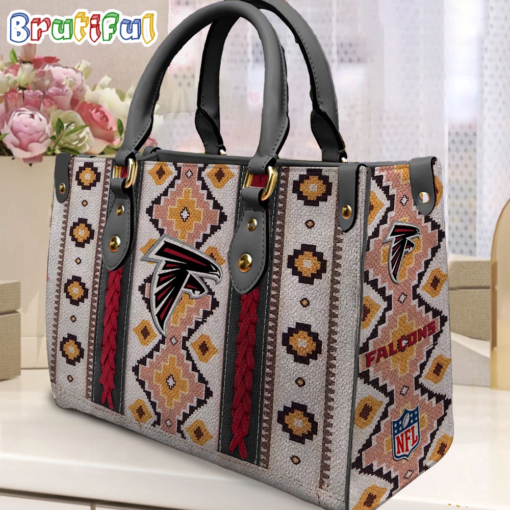 Sportswearmerch Atlanta Falcons NFL Native American Pattern Leather Bag For Fan