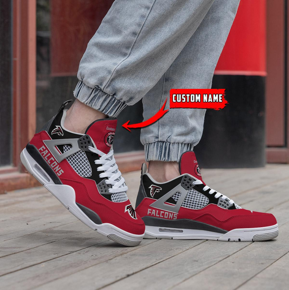 Sportswearmerch Atlanta Falcons NFL Personalized Air Jordan 4 SnAJ4 Sneakers Shoes For Men And Women