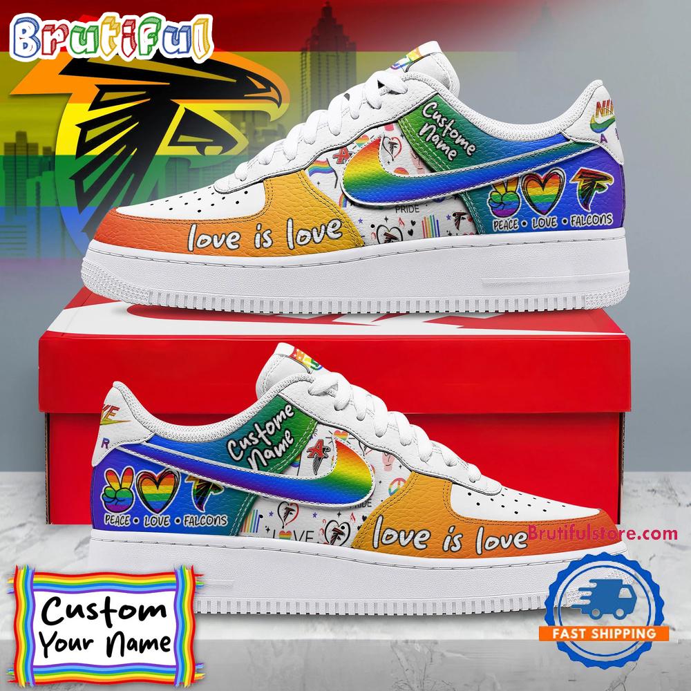 Sportswearmerch Atlanta Falcons NFL Pride Peace Love Falcons Air Low-Top Shoes For Men And Women