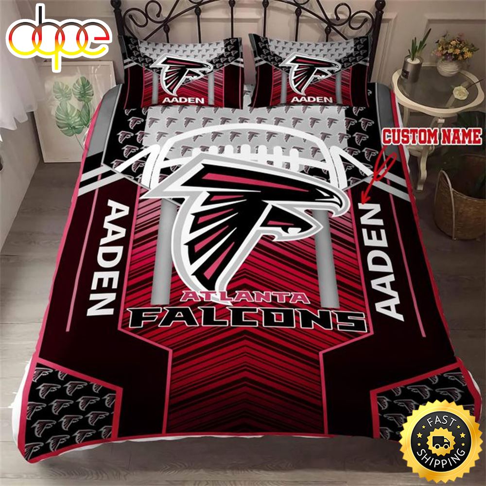 Sportswearmerch Atlanta Falcons NFL Red Black Bedding Set For Fan