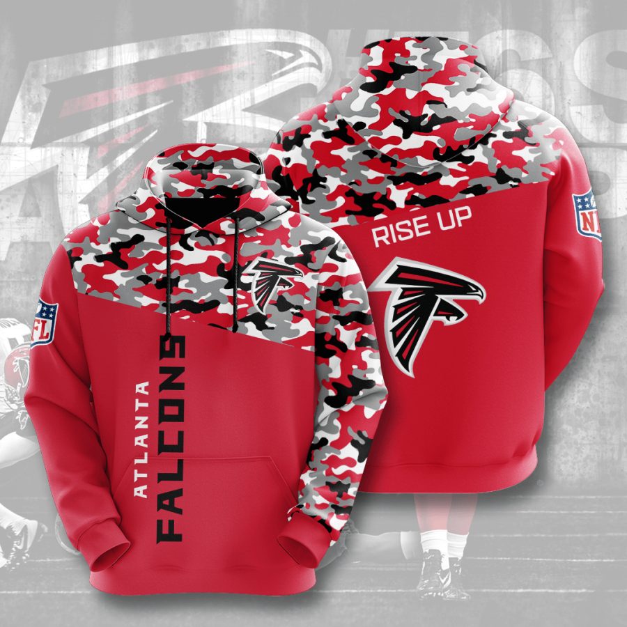 Sportswearmerch Atlanta Falcons NFL Red Black Camo Personalized Hoodie For Fan