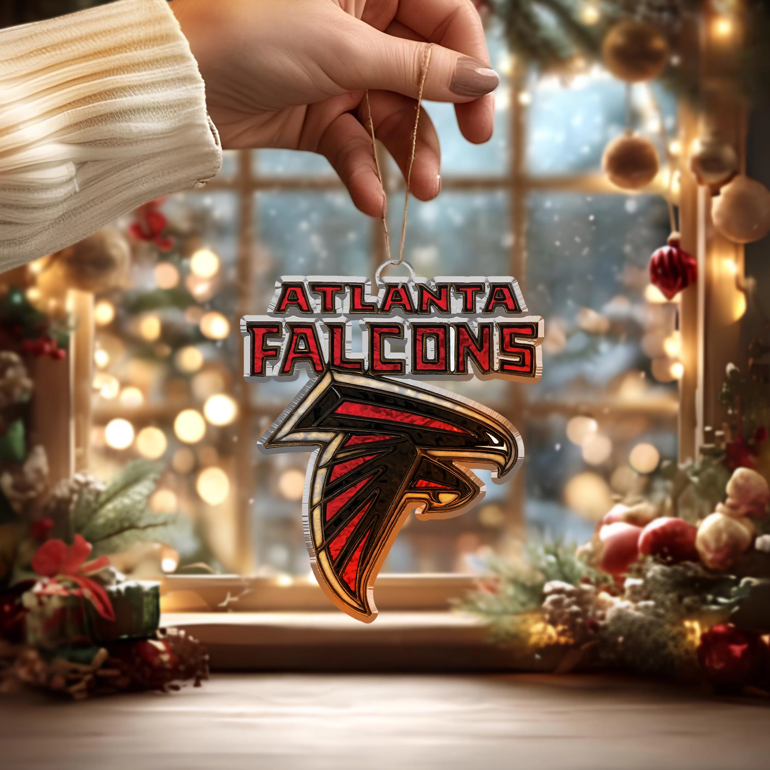 Sportswearmerch Atlanta Falcons NFL x Christmas Acrylic Ornament Gift For Fans