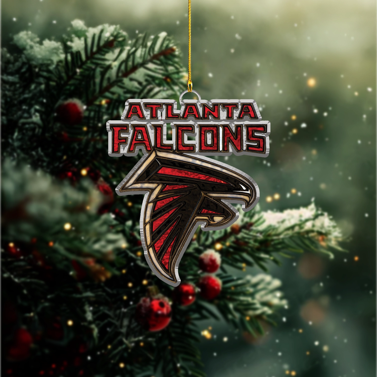 Sportswearmerch Atlanta Falcons NFL x Christmas Acrylic Ornament Gift For Fans