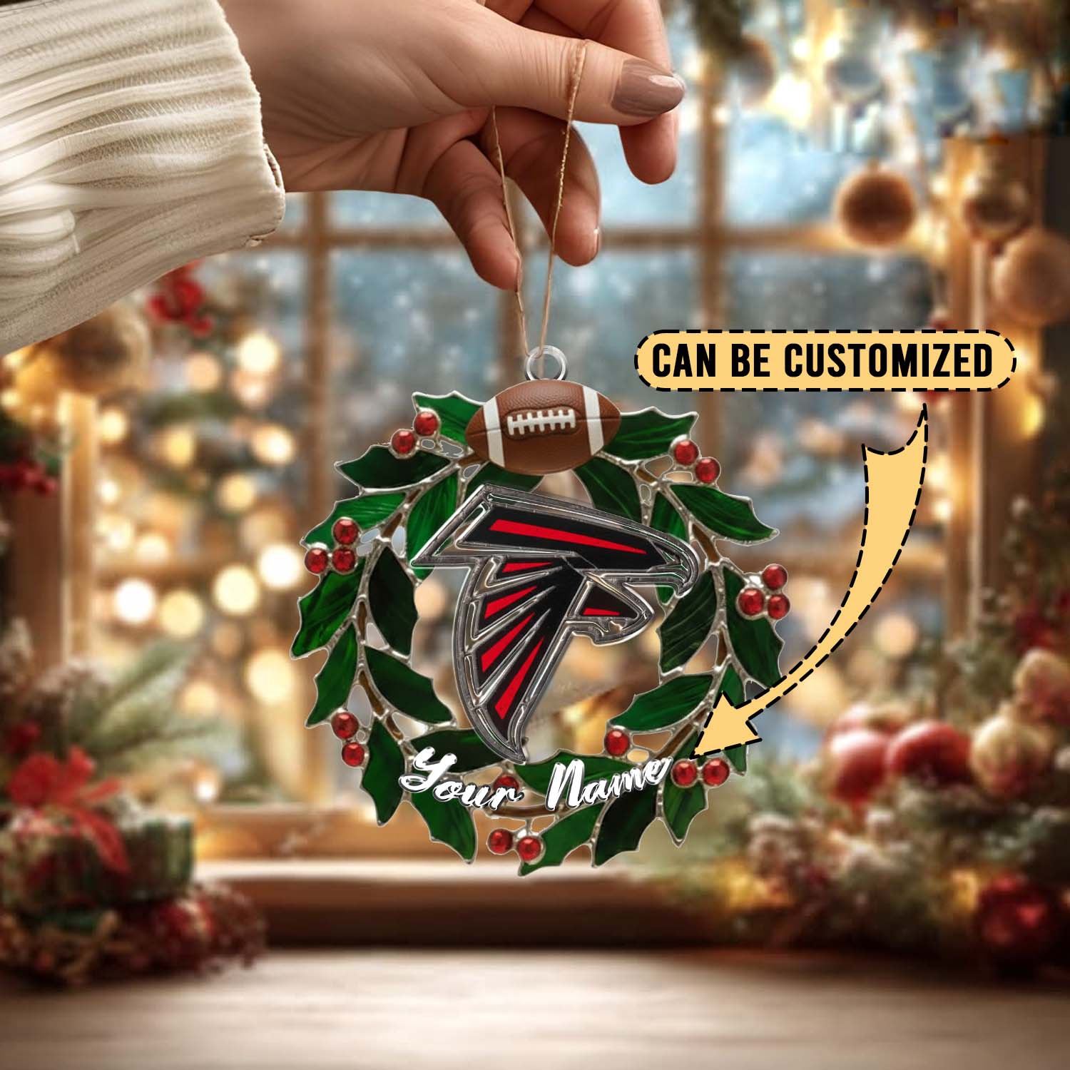 Sportswearmerch Atlanta Falcons NFL x Christmas Acrylic Ornament Gift For Fans