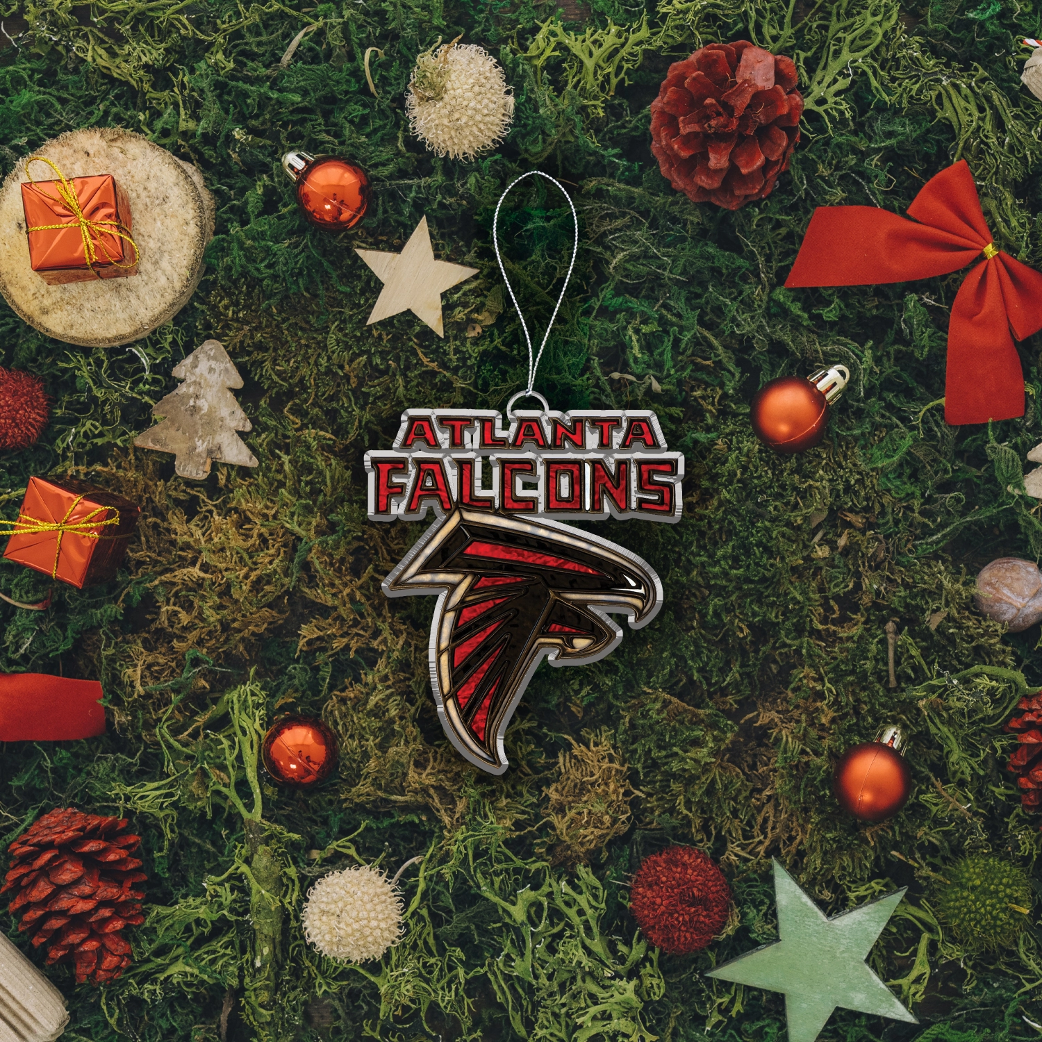 Sportswearmerch Atlanta Falcons NFL x Christmas Acrylic Ornament Gift For Fans