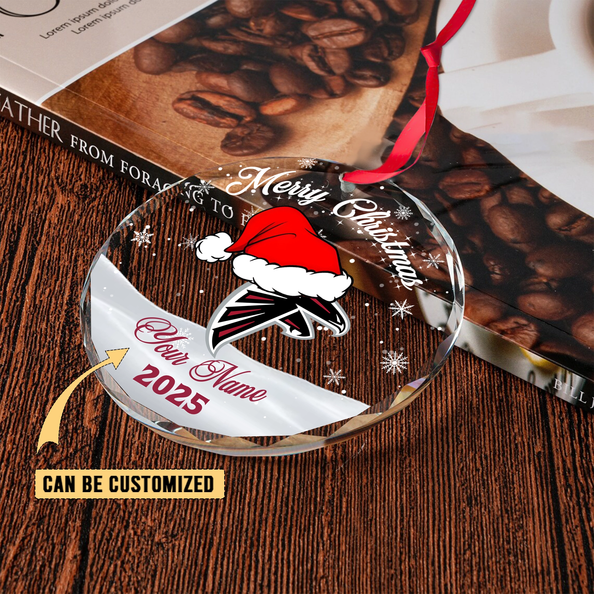 Sportswearmerch Atlanta Falcons NFL x Christmas Glass Ornament Gift For Fan