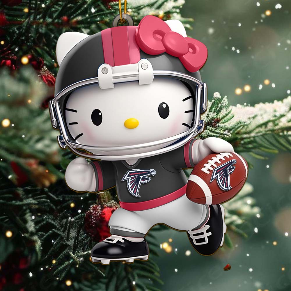 Sportswearmerch Atlanta Falcons NFL x Hello Kitty Personalized Acrylic Ornament Gift For Fans