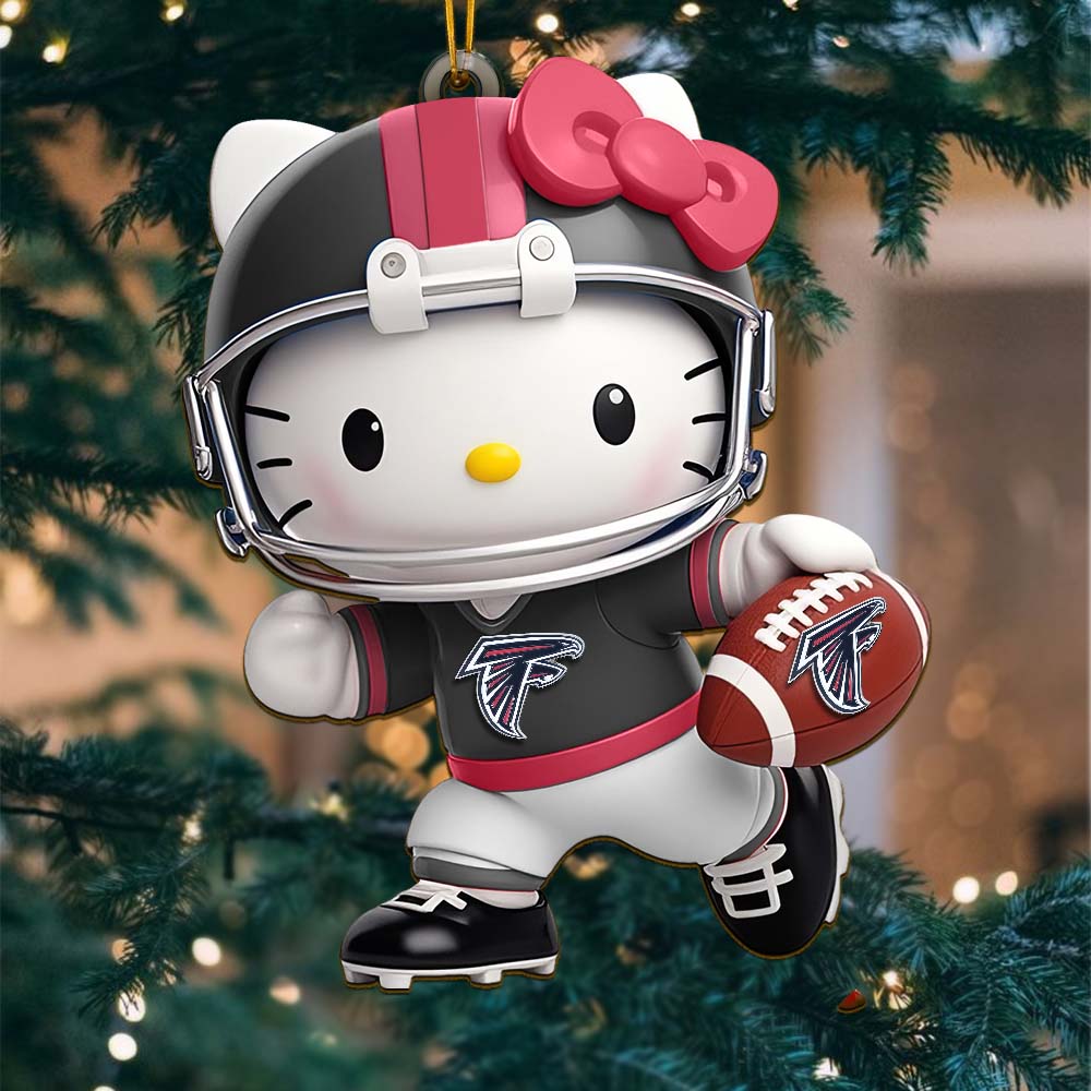Sportswearmerch Atlanta Falcons NFL x Hello Kitty Personalized Acrylic Ornament Gift For Fans