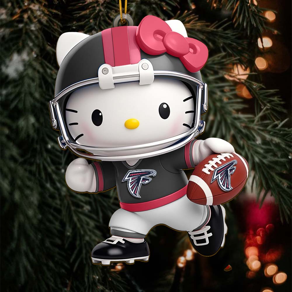 Sportswearmerch Atlanta Falcons NFL x Hello Kitty Personalized Acrylic Ornament Gift For Fans