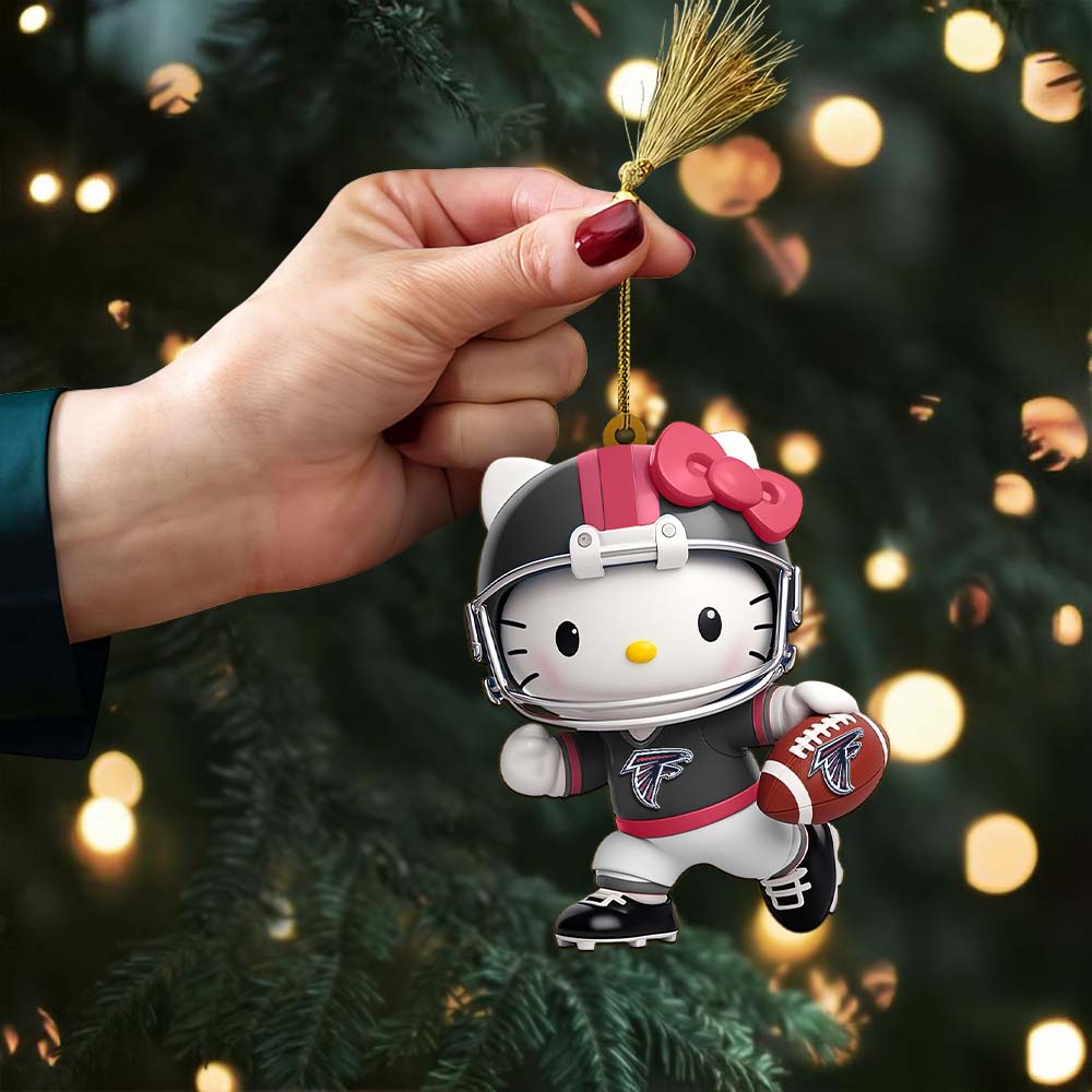 Sportswearmerch Atlanta Falcons NFL x Hello Kitty Personalized Acrylic Ornament Gift For Fans