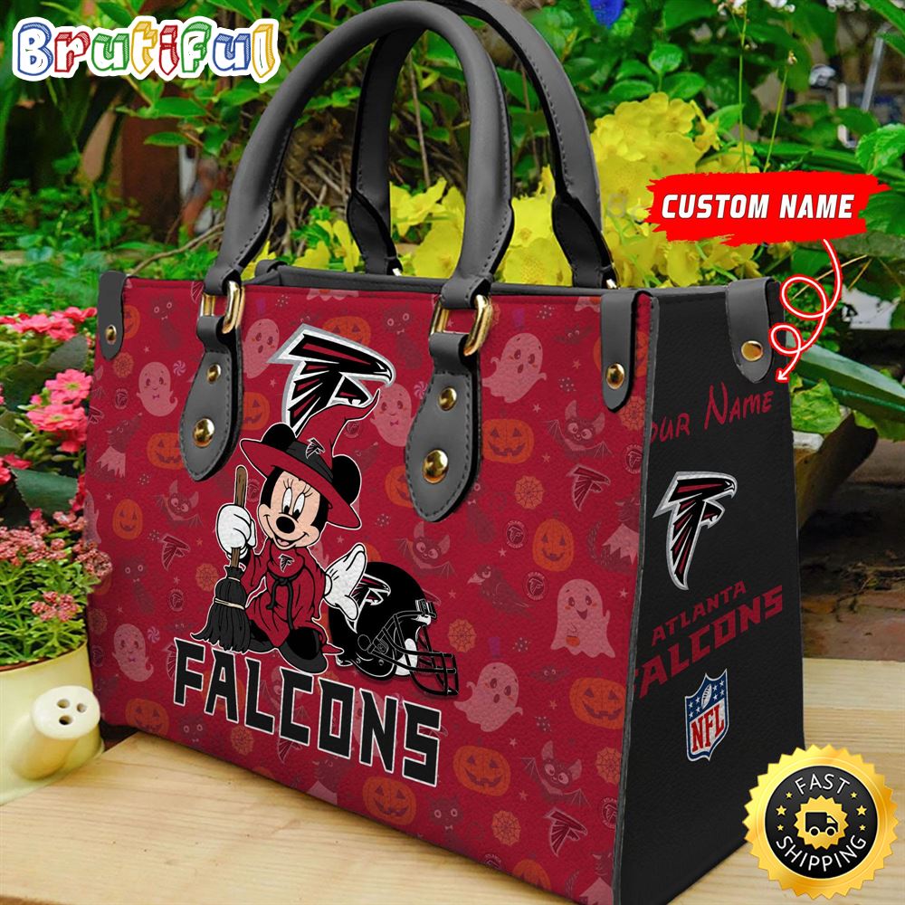 Sportswearmerch Atlanta Falcons NFL x Minnie Halloween Leather Handbag For Fan