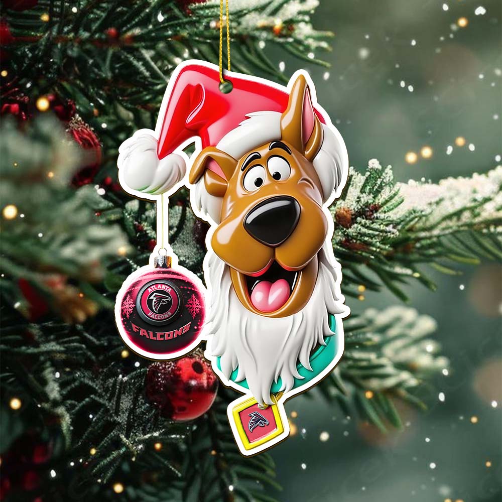 Sportswearmerch Atlanta Falcons NFL x Scooby doo x Christmas Acrylic Ornament Gift For Fan