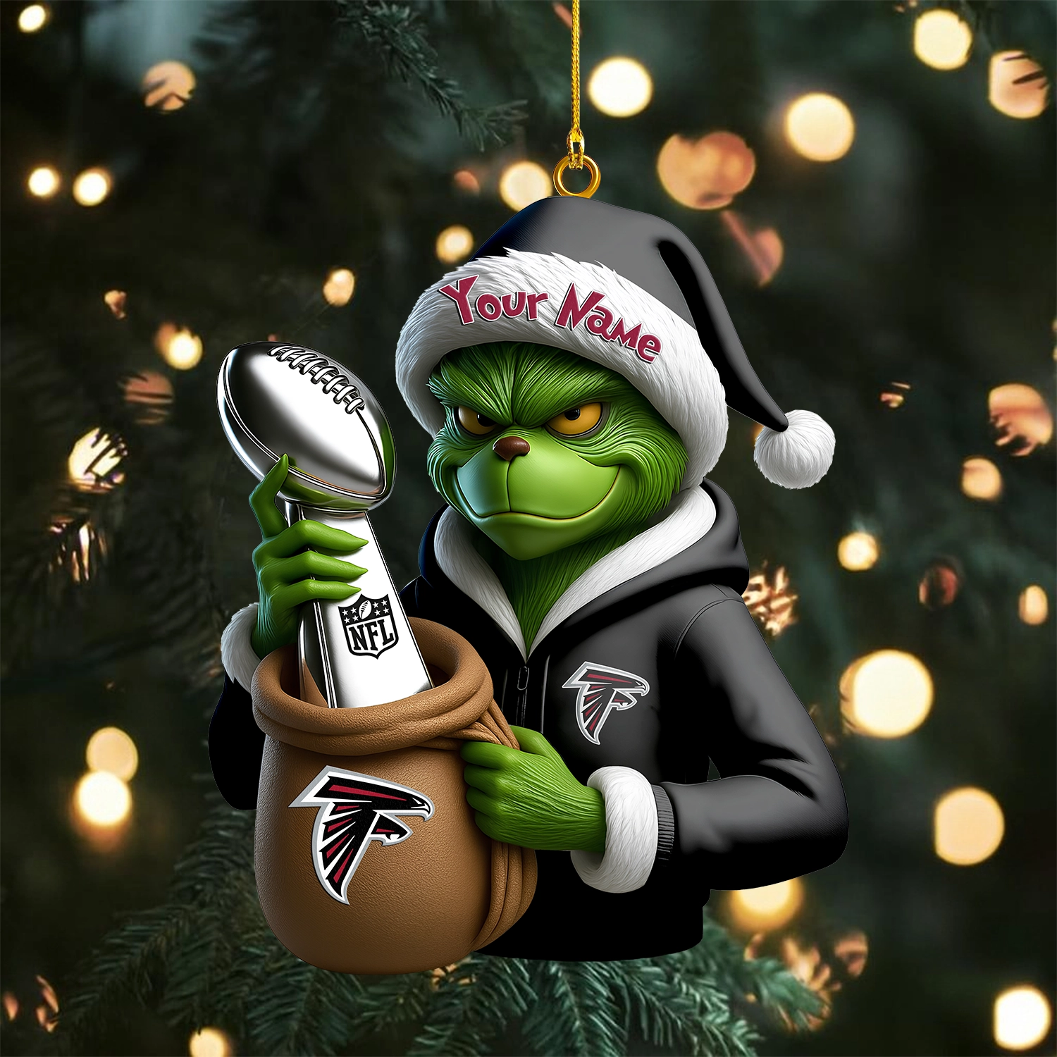 Sportswearmerch Atlanta Falcons NFL x The Grinch Acrylic Ornament Gift For Fans
