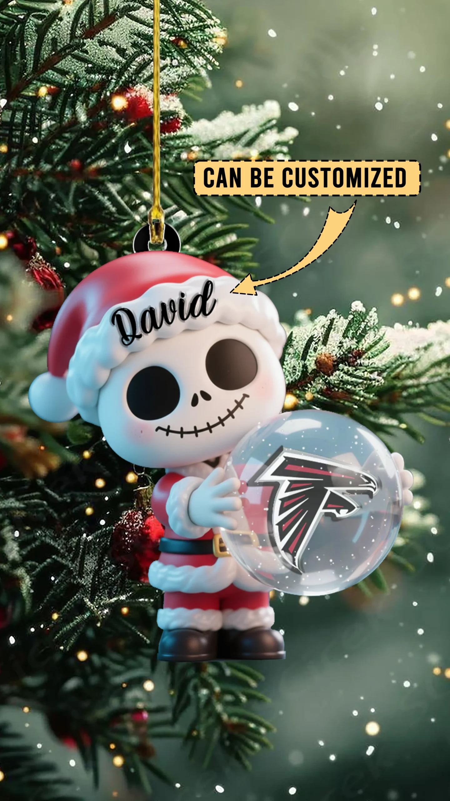 Sportswearmerch Atlanta Falcons NFL x The Nightmare Before Christmas Acrylic Ornament Gift For Fans