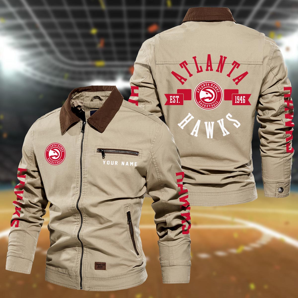 Sportswearmerch Atlanta Hawks NBA Lapel Jacket For Fan