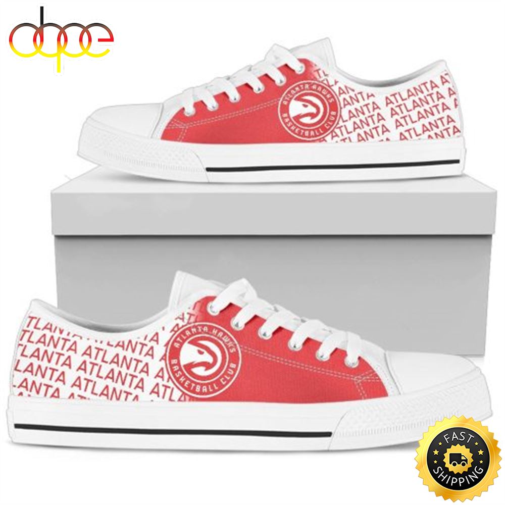 Sportswearmerch Atlanta Hawks NBA Low Top Canvas Sneakers Shoes For Men And Women