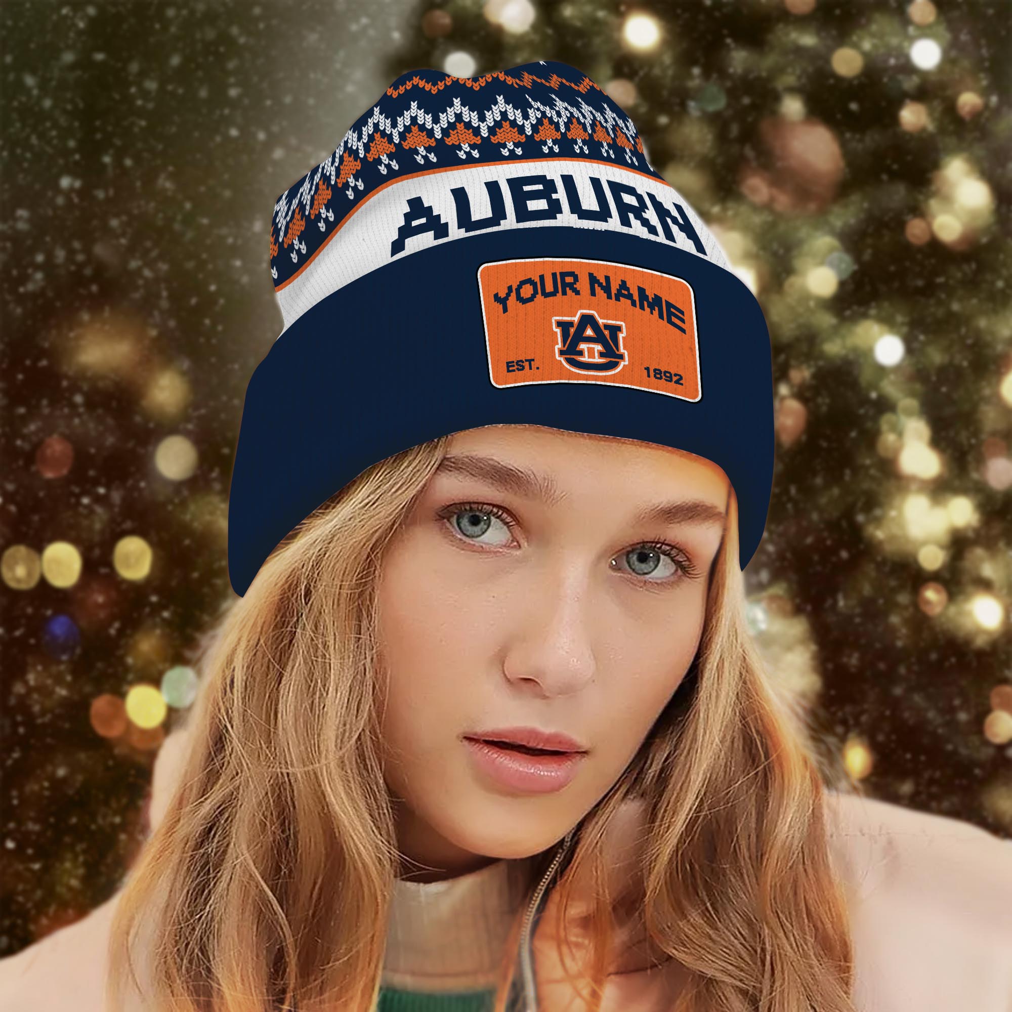 Sportswearmerch Auburn Tigers NCAA Christmas Beanie Hat For Fan