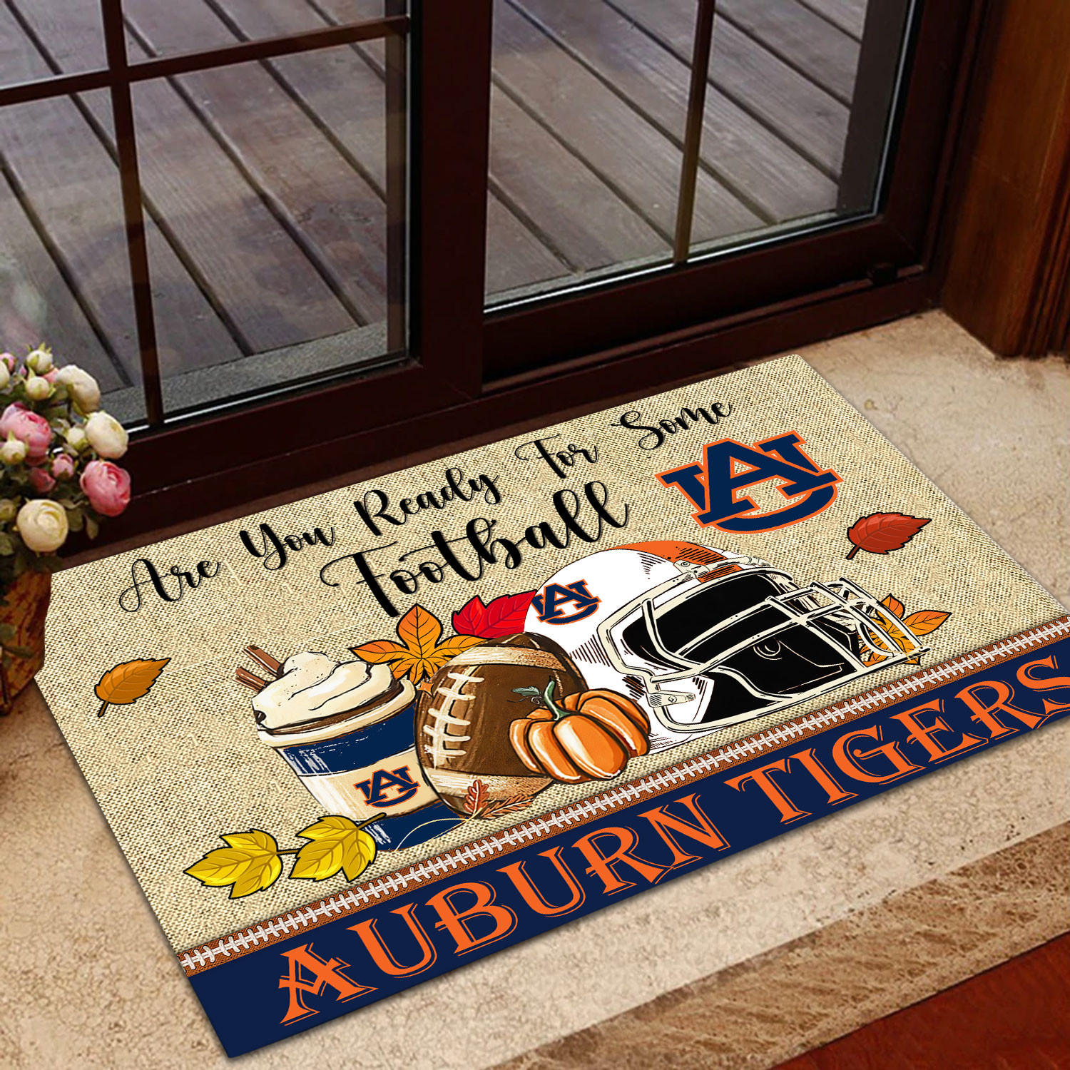 Sportswearmerch Auburn Tigers NCAA Fall Football Custom Doormat For Fan