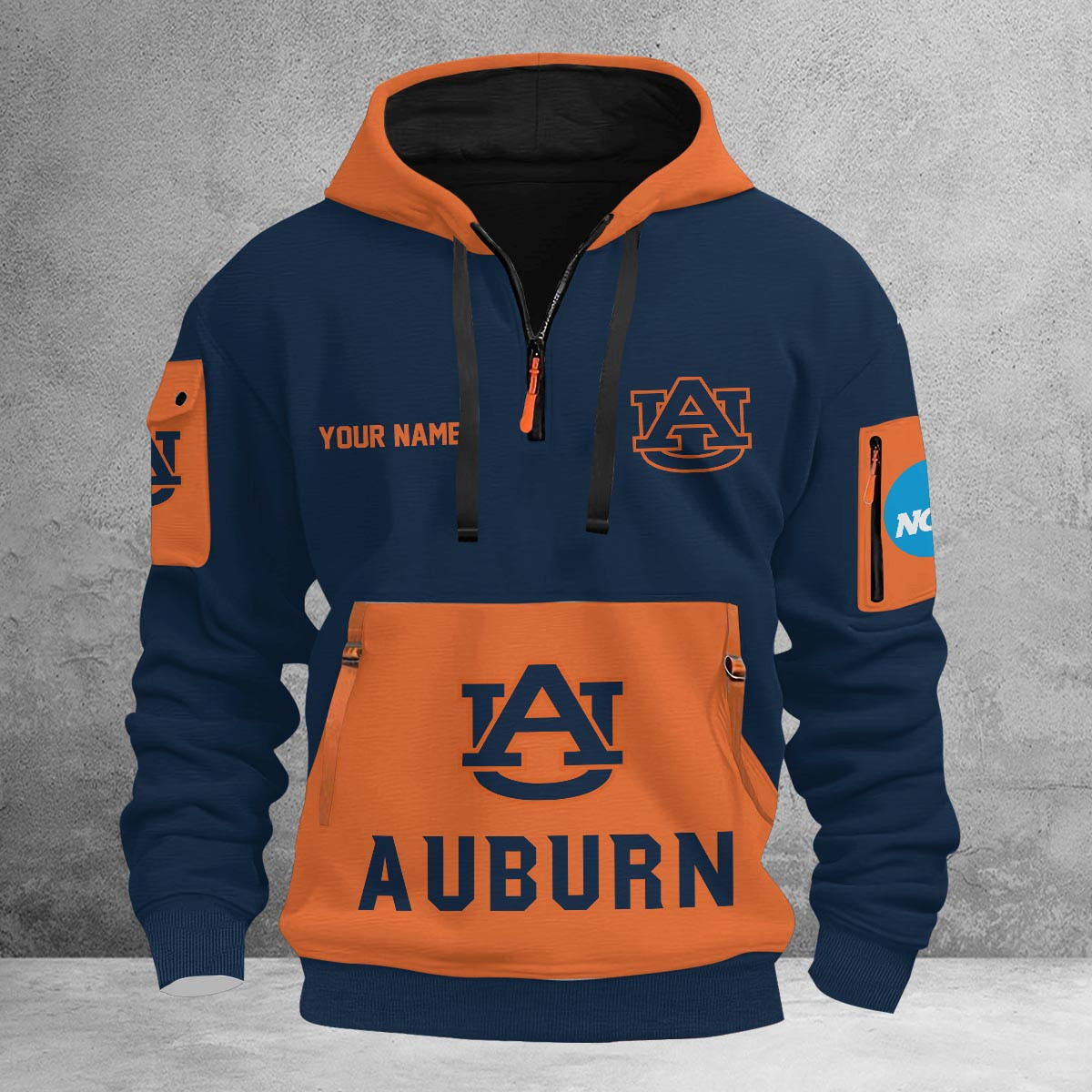 Sportswearmerch Auburn Tigers NCAA Half Zip Hoodie Personalized For Fan