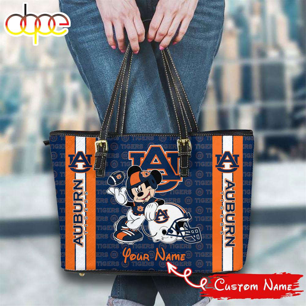 Sportswearmerch Auburn Tigers NCAA Mickey Women Leather Tote Bag For Fan