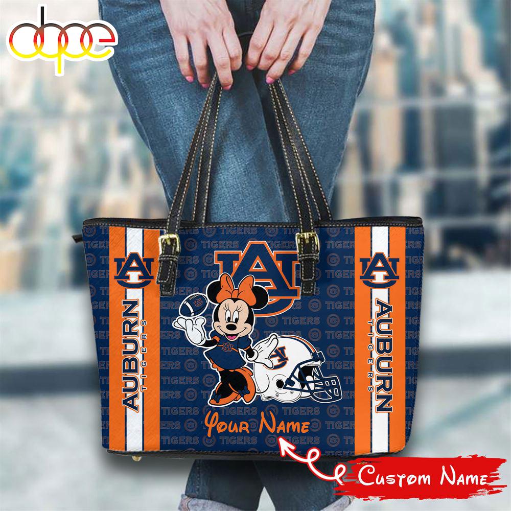 Sportswearmerch Auburn Tigers NCAA Minnie Women Leather Tote Bag For Fan
