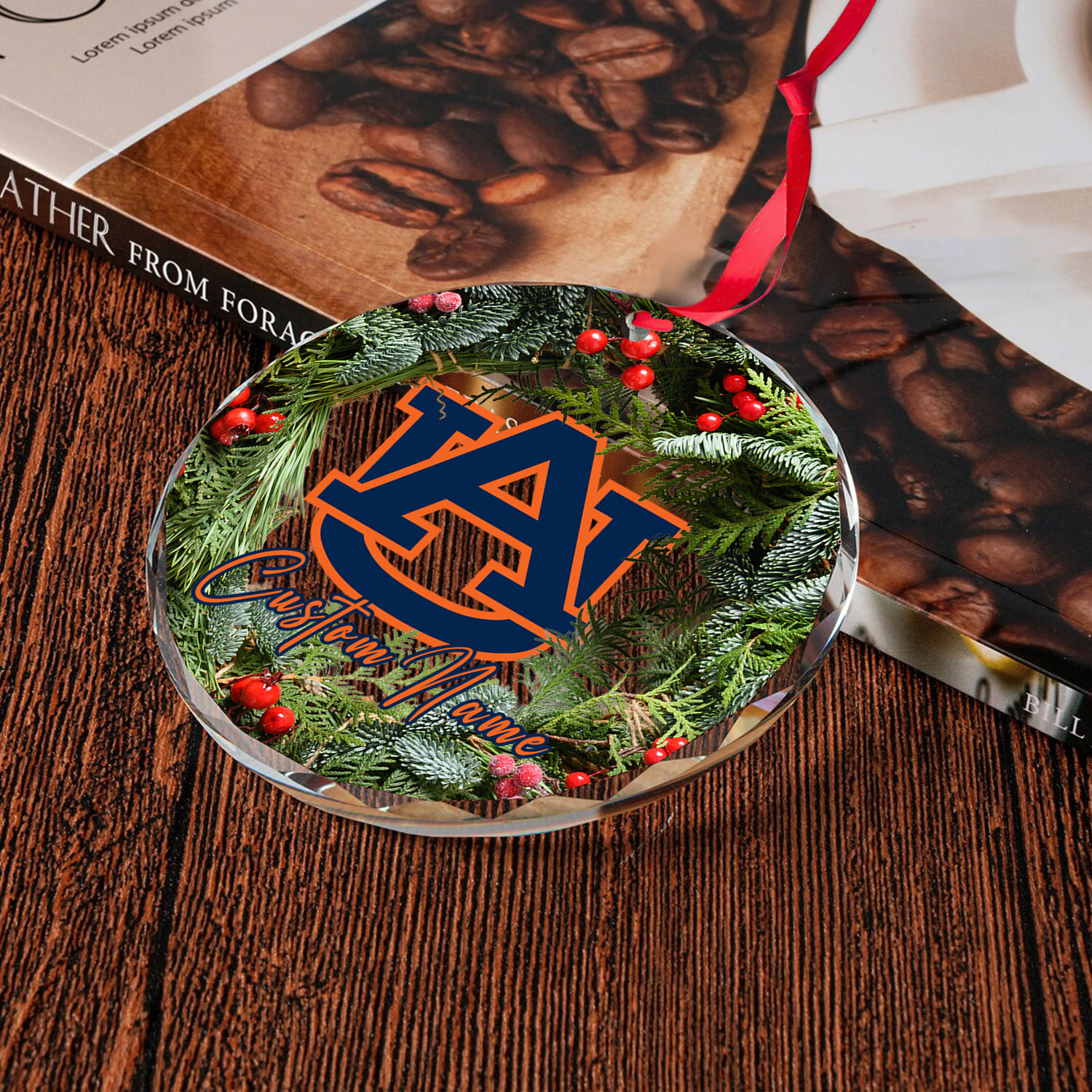 Sportswearmerch Auburn Tigers NCAA x Christmas Glass Ornament Gift For Fans