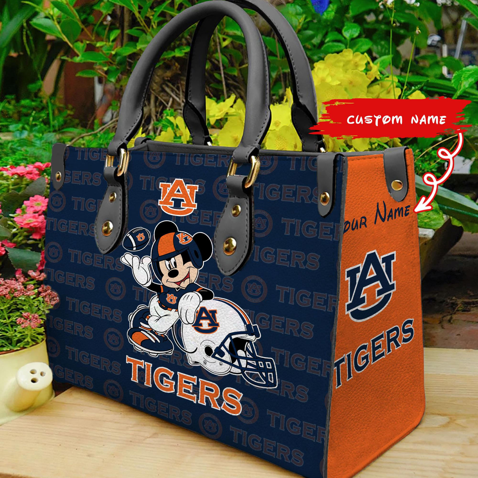 Sportswearmerch Auburn Tigers NCAA x Mickey Women Leather Handbag For Fan